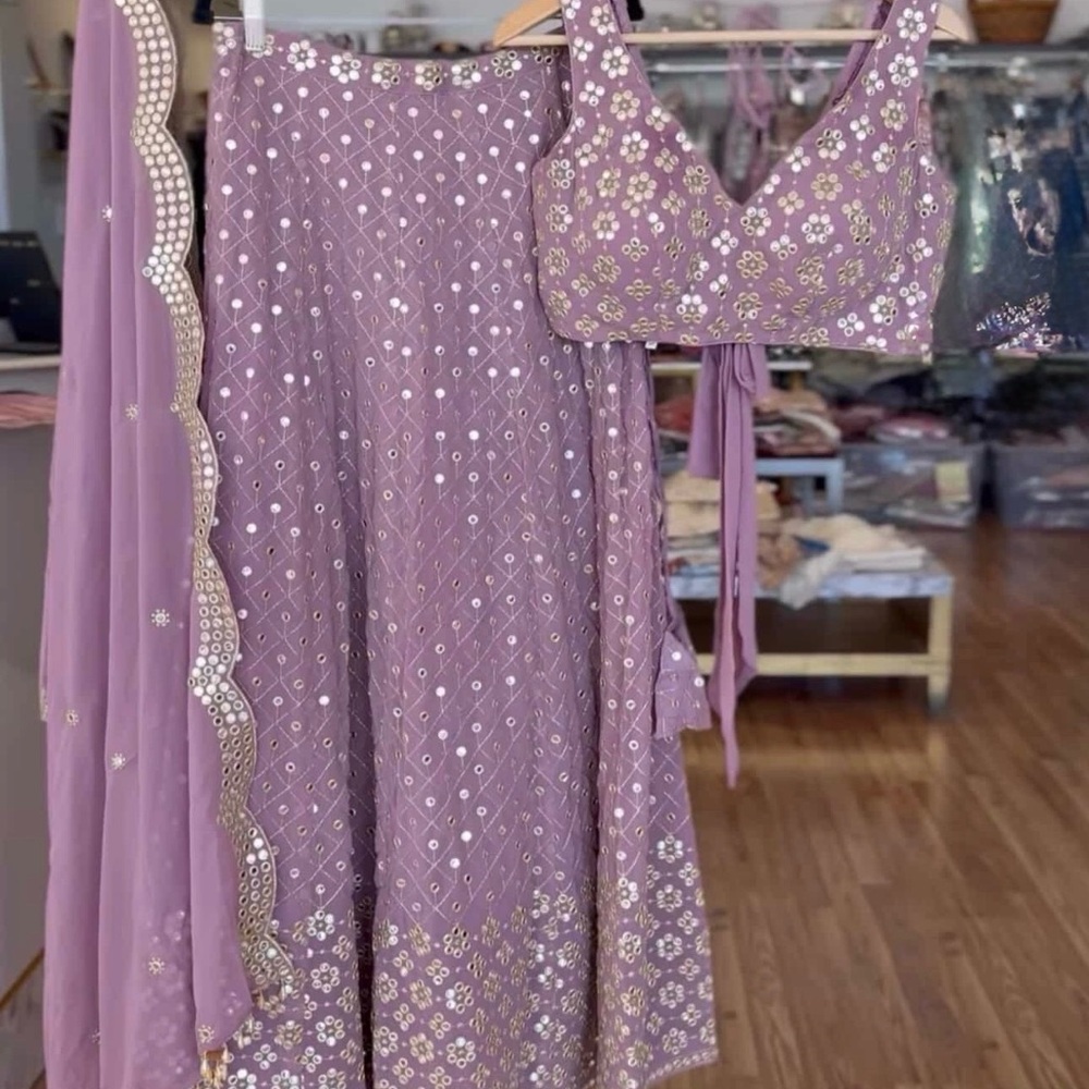 Lavender Embellished Lehenga Set